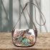 Watercolor turtle swimming in coral reef saddle bag
