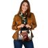 Whimsical canine love shoulder handbag