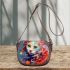 Whimsical cat in colorful abstraction Saddle Bags for Women: Perfect Gift for Girlfriend, Wife, Daughter