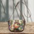 Whimsical frog with large eyes and vibrant colors saddle bag
