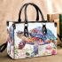 Whimsical watercolor turtle with floral patterns small handbag