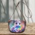 White bunny with blue eyes saddle bag