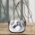 White horse smoke background saddle bag