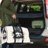 White panda head with kitten on top 3d travel bag