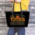 Wish You Happy Thanks Giving Leather Tote Bag