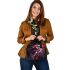 Wolves red moon and dream catcher shoulder handbag