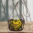 yellow grinchy smile and dream catcher Saddle Bag