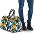Abstract blue and yellow geometric masterpiece 3d travel bag