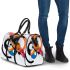 Abstract composition of circles and lines 3d travel bag