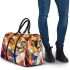 Abstract cubist lioness with simple shapes and lines 3d travel bag