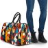 Abstract modern painting with shapes and lines 3d travel bag