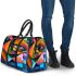 Abstract painting of fish vibrant colors geometric 3d travel bag