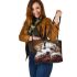 Adorable Paws and Wagging Tails 5 Leather Tote Bag