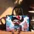 Adventurous canine in the colorful sky small handbag