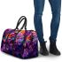 An artistic illustration of a frog in vibrant colors 3d travel bag