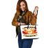 An Optimist Is A Person Who Starts A New Diet On Thanksgiving Day Leather Tote Bag