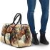 Beautiful brown horse with a feather headdress 3d travel bag