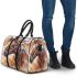 Beautiful brown horse with a feather headdress 3d travel bag