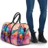 Beautiful colorful butterfly with wings made of feathers 3d travel bag