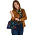 Beautiful night scene with colorful glowing butterflies shoulder handbag