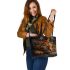 Bengal Cat as a Mythological Creature 3 Leather Tote Bag