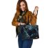 Bengal Cat as a Mythological Creature Leather Tote Bag