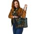 Bengal Cat in Cybernetic Enhancements 3 Leather Tote Bag