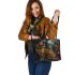 Bengal Cat in Epic Quests 3 Leather Tote Bag