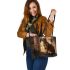 Bengal Cat in Historical Settings 1 Leather Tote Bag
