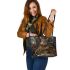 Bengal Cat in Magical Academies 1 Leather Tote Bag