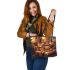 Bengal Cat in Magical Cafes 1 Leather Tote Bag