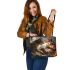 Bengal Cat in Mythical Beast Battles 3 Leather Tote Bag