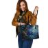 Bengal Cat in Mythical Landscapes 1 Leather Tote Bag