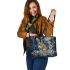 Bengal Cat in Parallel Dimensions Leather Tote Bag