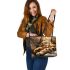 Bengal Cat in Relaxing Moments 2 Leather Tote Bag