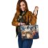 Bengal Cat in School Settings 1 Leather Tote Bag