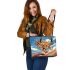Bengal Cat in Sports Competitions 1 Leather Tote Bag