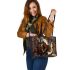 Bengal Cat in Time Traveling Escapades 1 Leather Tote Bag