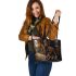 Bengal Cat in Urban Settings 2 Leather Tote Bag