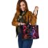 Bengal Cat in Virtual Reality Worlds 1 Leather Tote Bag