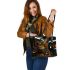 Bengal Cat in Virtual Reality Worlds Leather Tote Bag