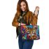 Bengal Cat Portraits with a Twist 2 Leather Tote Bag
