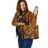 Bengal Cat with Cultural Symbols 3 Leather Tote Bag