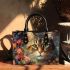 Blooming feline serenity Chic Stylish Small Handbag & Women Totes: Perfect Gift for Girlfriend | Crossbody, Purse, Handbag