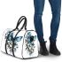 Blue butterfly with white flowers around 3d travel bag
