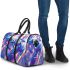 Blue frog with rainbow stripes 3d travel bag