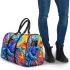 Blue frog with rainbow stripes on his body 3d travel bag