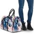 Blue horse painted in watercolor 3d travel bag