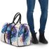 Blue horse painted in watercolor 3d travel bag