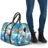 Bunny wearing athletic shorts and lifting weights 3d travel bag